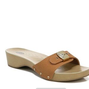 Dr. Scholl’s classic slide sandals saddle tan sz 11 nwb